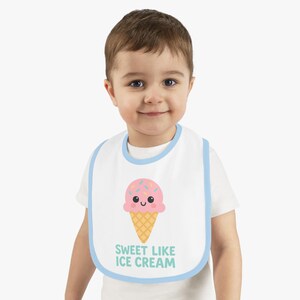かわいいアイスクリームベビービブ - アイスクリームのような甘さ、乳児用授乳ビブ、ベビーシャワーギフト、幼児用かわいいビブ、新生児用ビブ、ベビーアクセサリー