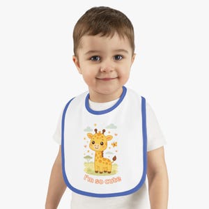 Cute Giraffe Baby Bib, Personalized Baby Gift, Infants Feeding Bib, Animal Print Bib, Newborn Shower Gift