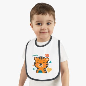 Cute Tiger Baby Bib, Fun Baby Accessories, Toddler Feeding, Unique Gift for New Parents, Baby Shower Idea, Adorable Nursery Decor
