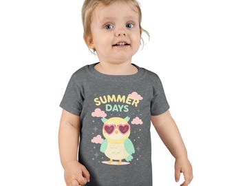 Summer Days Toddler T-shirt, Cute Owl Design, Kids Summer Clothes, Birthday Gift, Playtime Tee, Adorable Kids Apparel
