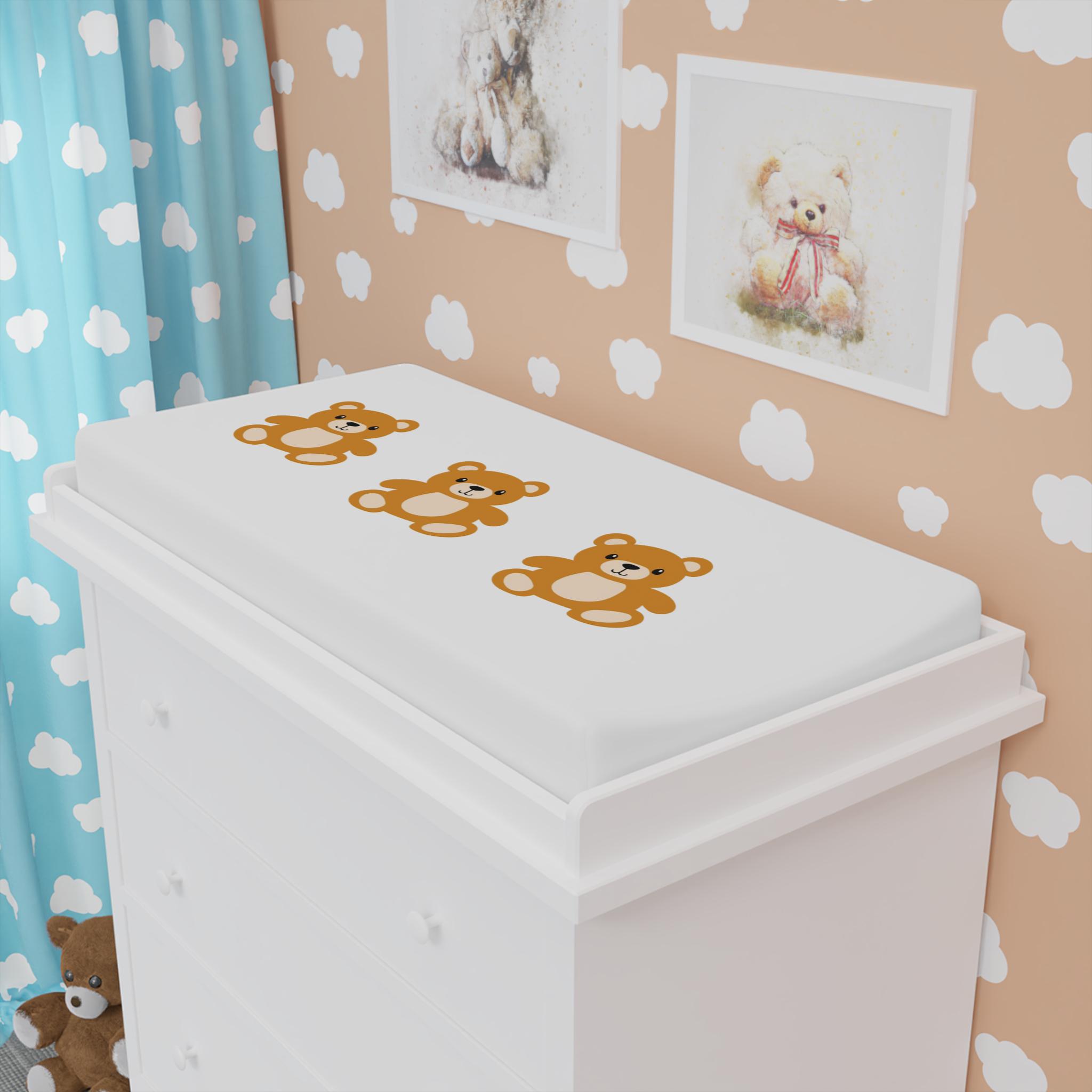 Cute Teddy Bear Baby Changing Pad Cover | Nursery Decor, Infant Gift, Baby Shower, Cozy Baby Essential, Soft Cotton
