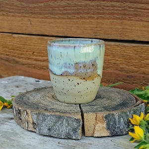 Ceramic espresso cup, mint espresso cup, ceramic shot cup, unique ceramic, gift for him, mug without handle, ceramic mug