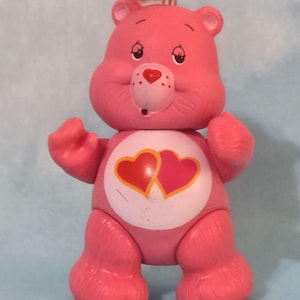 Vintage Care Bear Figure – Love-A-Lot Care Bear– 1980s Collectible Toy Poseable
