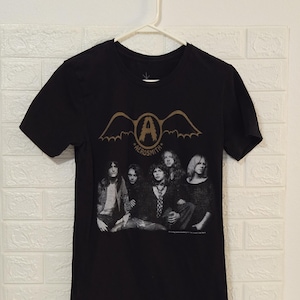 AeroSmith Band T-Shirt Größe S Klassisch Schwarz Grafik T-Shirt. 1980 Rock Band T-Shirt.