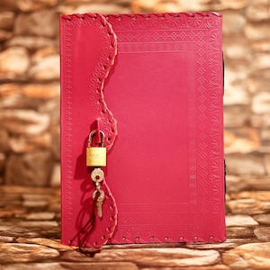 REFILLABLE Personalized Leather Journal With Lock And Key, Personalized Diary, Lock Journal, Leather Diary, Christmas gift, Gift for Him Her