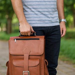 Handgefertigte Leder Rucksack für Damen und Herren, Vintage Leder Rucksack, Laptop Tasche, Reiserucksack, Echtleder Schul- und Arbeitstasche