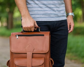 Handmade Leather Backpack for Women and Men, Vintage Leather
