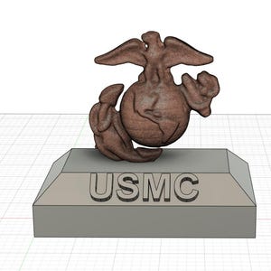 3D Printable Marine Corps Eagle Globe and Anchor (EGA) Desk Ornament STL File