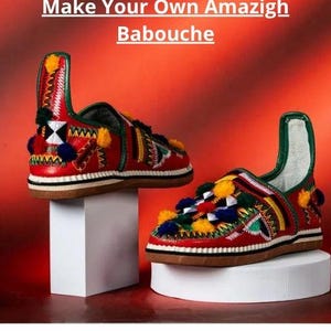 Patrón de pantuflas marroquíes DIY: estilo tafraout belga / Tutorial de babucha de cuero amazigh en PDF
