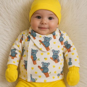 Neugeborenen Coming Home Outfit Set - 5-teiliges Baby Outfit (0-3 M)