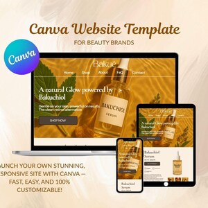 Beauty Canva Website Template – One-Page Responsive Landing Page for Beauty & Wellness Brands