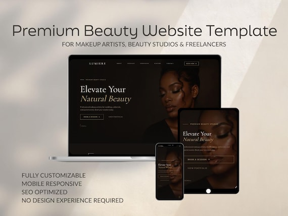 Lumière Studio Beauty Website Template – Luxury Makeup Artist Design