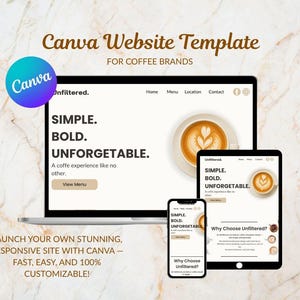 Barista Canva Website Template – One-Page Landing Page