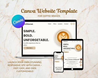 Barista Canva Website Template – One-Page Landing Page