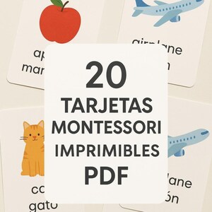 Montessori English-Spanish Bilingual Flashcards | Printable Educational Flashcards for Kids