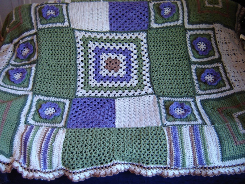 Crocheted Afghan Blanket Etsy
