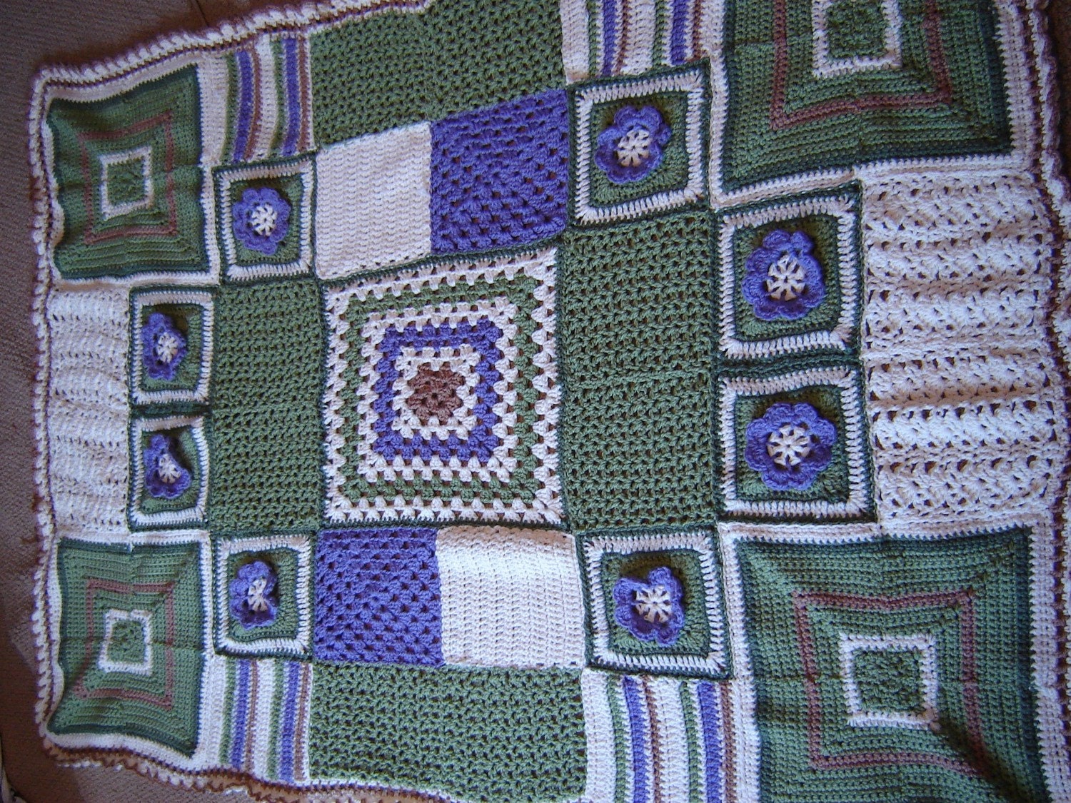 Crocheted Afghan Blanket Etsy