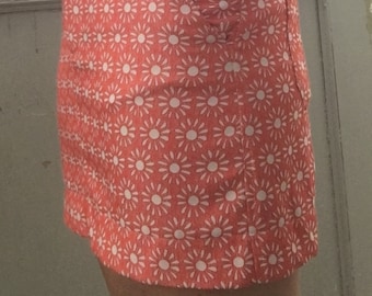 Flowered Chino Mini Skirt Size Small