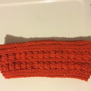 Earband Dark Orange  Women’s Ear Warmer Crocheted Handmade