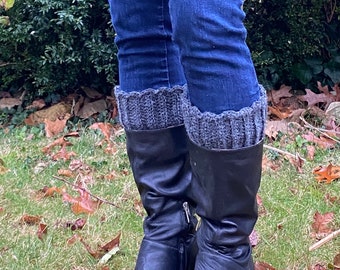 Dark Grey Boot Cuffs Boot Toppers