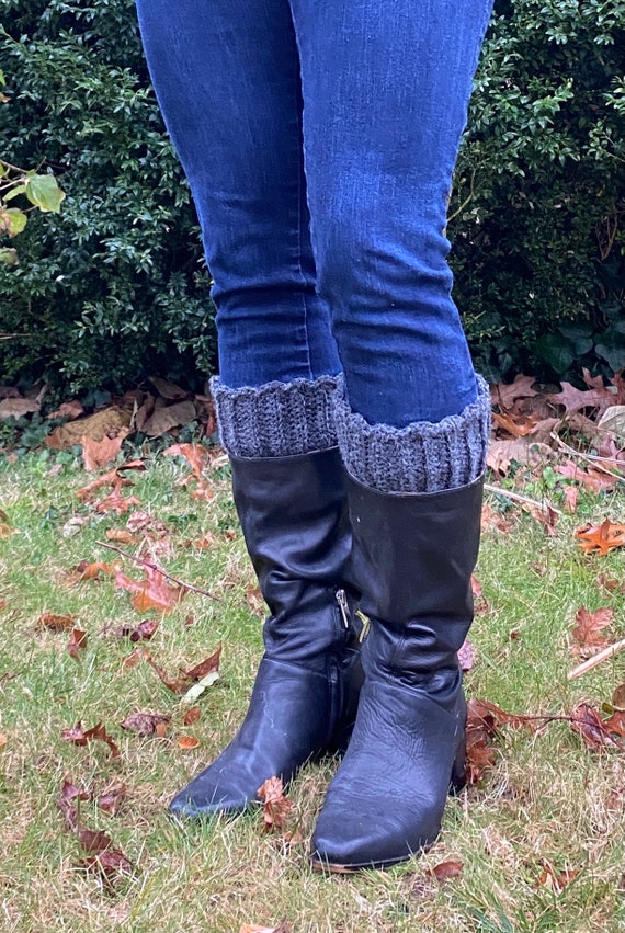 Dark Grey Boot Cuffs Boot Toppers Etsy