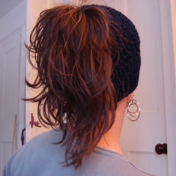 Ponytail Hat- Navy Blue