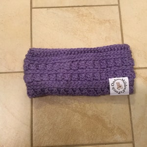 Earband Purple Adult Ear Warmer Crocheted Handmade
