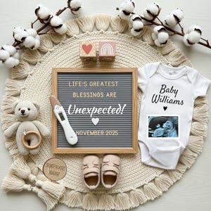 Boho Baby Pregnancy Announcement: Editable Social Media Template (Digital Download)