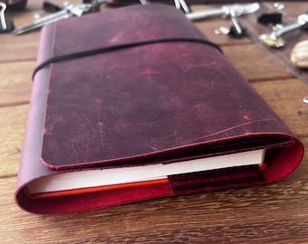 Personalized Leather Book and Notebook Cover, Custom Leather Notebook Cover, Leather Custom Journal, Gift For Dady Notepad, Gift for friend,