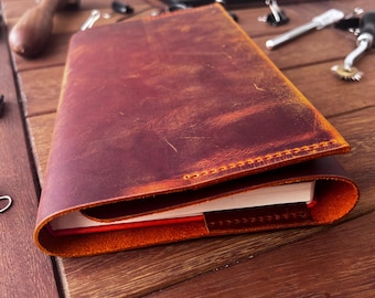 Personalized Leather Book and Notebook Cover, Custom Leather Notebook Cover, Leather Custom Journal, Gift For Dady Notepad, Gift for friend,