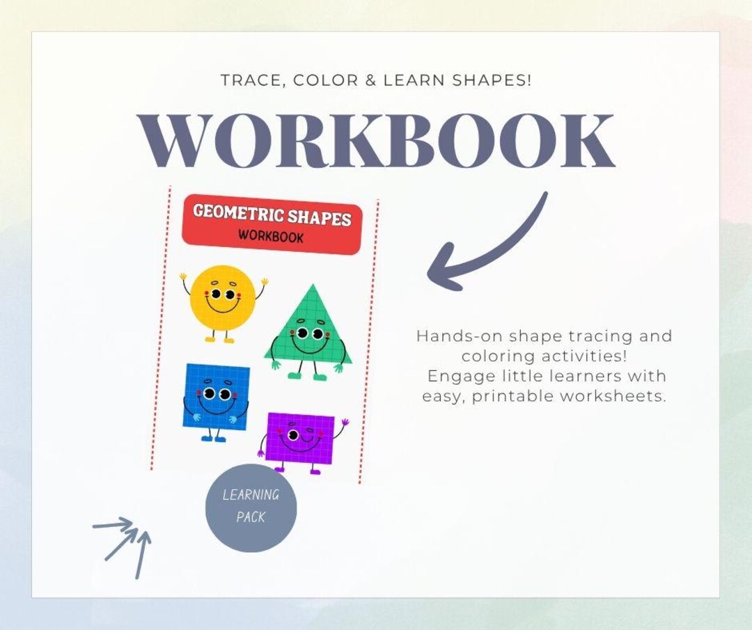 Geometric Shapes Activity Book for Kids | Tracing, Coloring & Matching ...