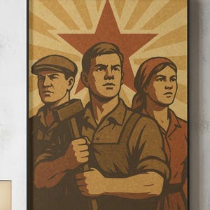 Socialist Propaganda Poster of the Working Class PNG Propaganda Motif for Prints Shirts Poster Stickers 200 x 300 mm 2:3
