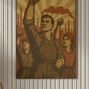 Propaganda Poster Socialist Working Class PNG Militant Propaganda Design for Prints Shirts Poster Stickers 200 x 300 mm 2:3