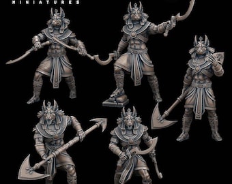 Miniaturas de mesa de los Guardianes de Anubis