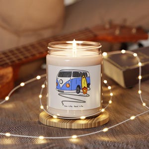 Soy Candle, Van Life Real Life Blue Campervan Design, 9oz Candle, Home Fragrance, Aromatherapy Candle, Gift Idea, Relaxation Candle