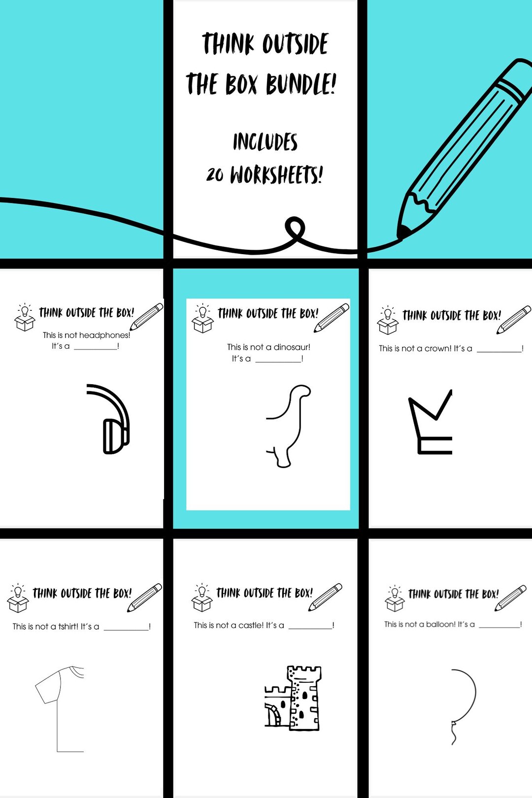 ROUND 3 of Your Favorite Think Outside the Box Worksheets - Etsy
