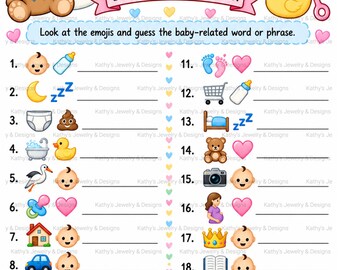 Emoji Baby Shower Roligt Ark