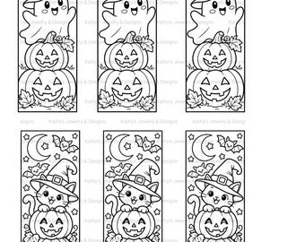 Halloween bokmärken målarbok