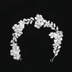 Crystal Wedding Headband  Crystal Bridal Headband Pearl Hair Piece  Crystal Bridal Hair Accessories Bride gift