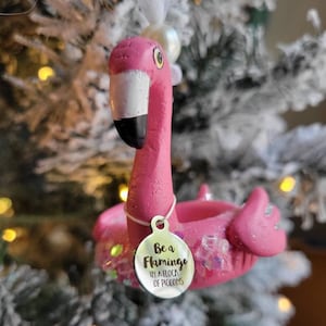 Pink Flamingo Ornament - Be a Flamingo in a Flock of Pigeons - Coastal Decor