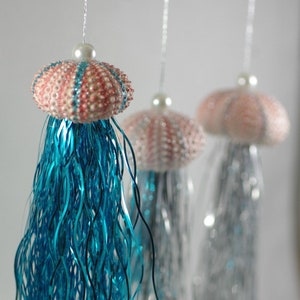 Set of 3 Jelly Fish Sea Urchin Christmas Ornaments