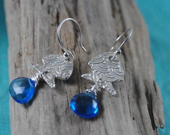 Fine Silver Fish Earrings -