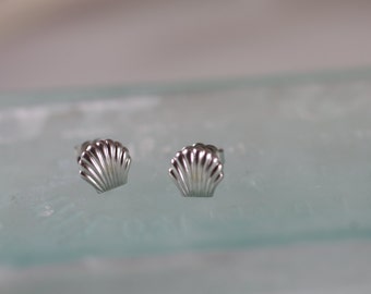 Allergy Free Scallop Shell Post Earrings - Gold or Silver