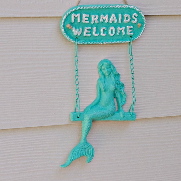 Beach Welcome Sign and Wall Decor - Mermaid Welcome Sign