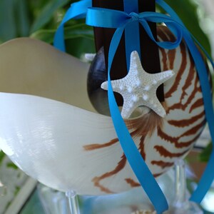 Beach Wedding Matching Nautilus Shell Eco Flower Girl Shell Basket and Nautilus Shell Ring Bearer Pillow image 2