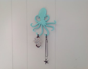 Cast Iron Octopus Hook  - Jewelry Holder - Key Holder - PICK YOUR COLOR