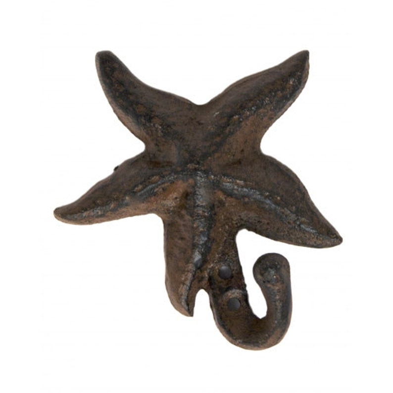 Starfish Wall Hook Cast Iron Starfish Beach Decor Etsy