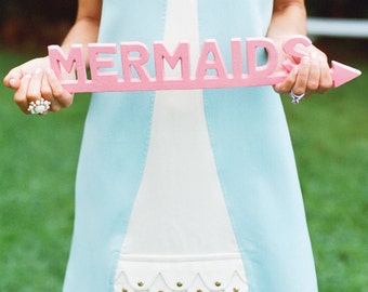 Mermaid Sign - Coastal Decor - Pick Your Color