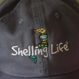 Beach Mermaid Hat Embroidered Hat Shelling Life® Mermaid Pink, Dark Gray, Slate Blue, Khaki image 4