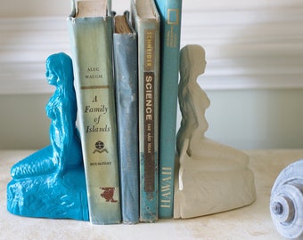 Mermaid Bookend - Mermaid Door Stop - Custom Painted Coastal Decor - Beach House Decor